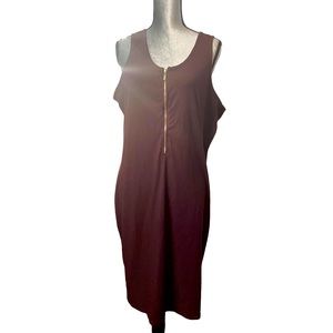 LU NYC Rib Knit Zipper Dress 2X